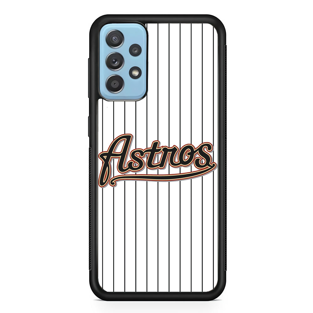 Baseball Houston Astros MLB 002 Samsung Galaxy A72 Case-Phone Case-Rubber Black (2D Case)-Altracase