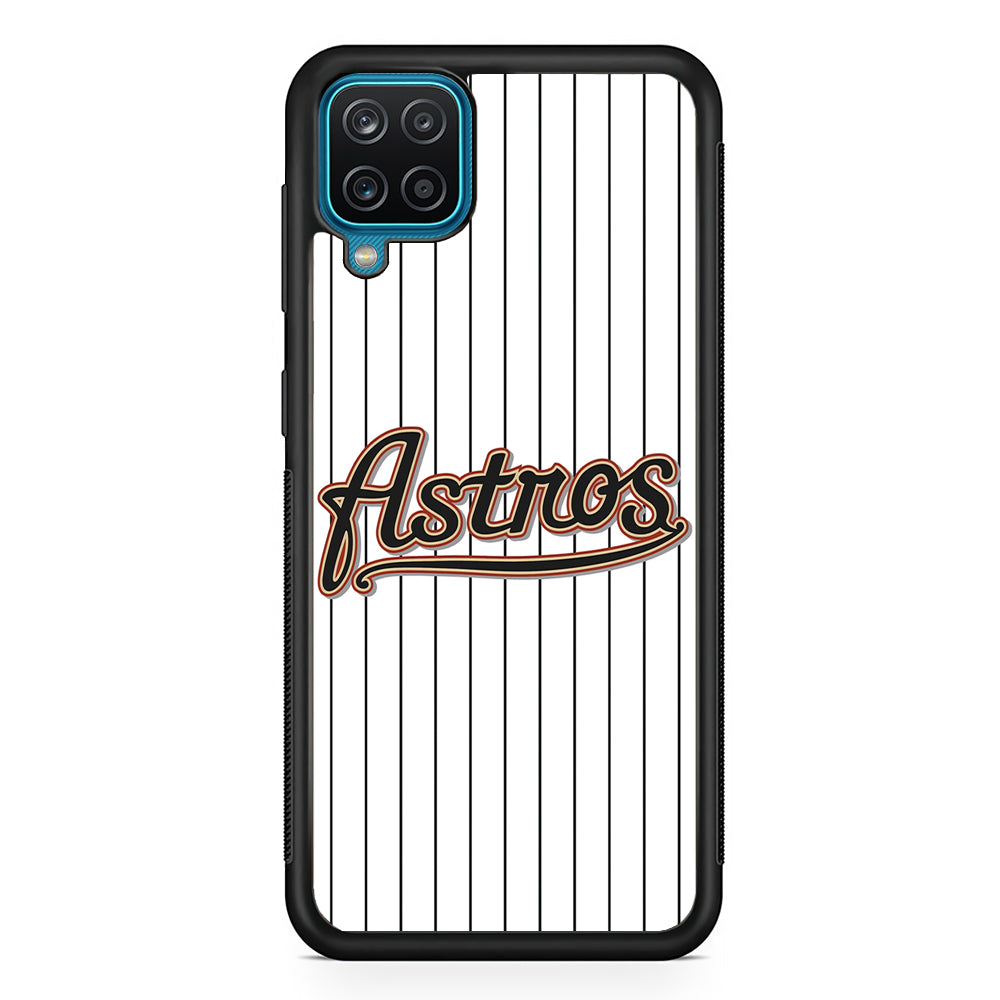 Baseball Houston Astros MLB 002 Samsung Galaxy A12 Case-Phone Case-Rubber Black (2D Case)-Altracase