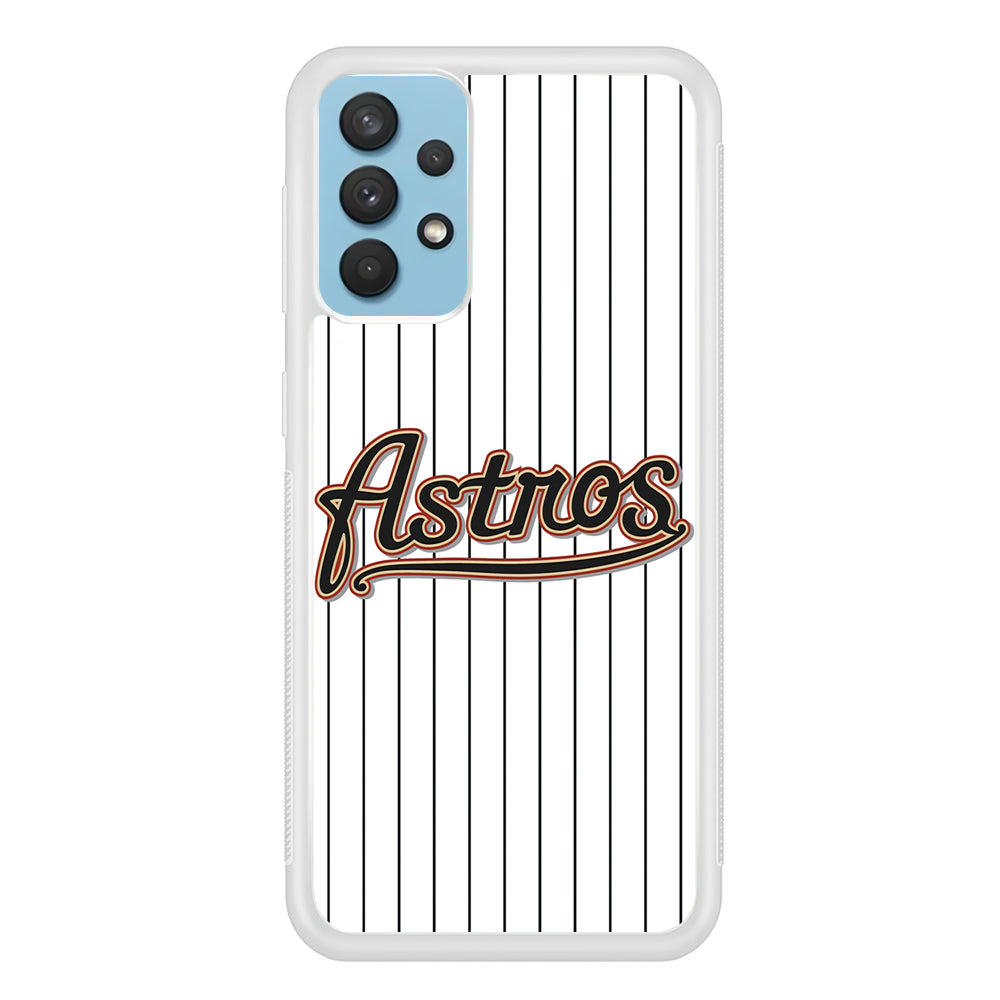 Baseball Houston Astros MLB 002 Samsung Galaxy A32 Case-Phone Case-Rubber White (2D Case)-Altracase
