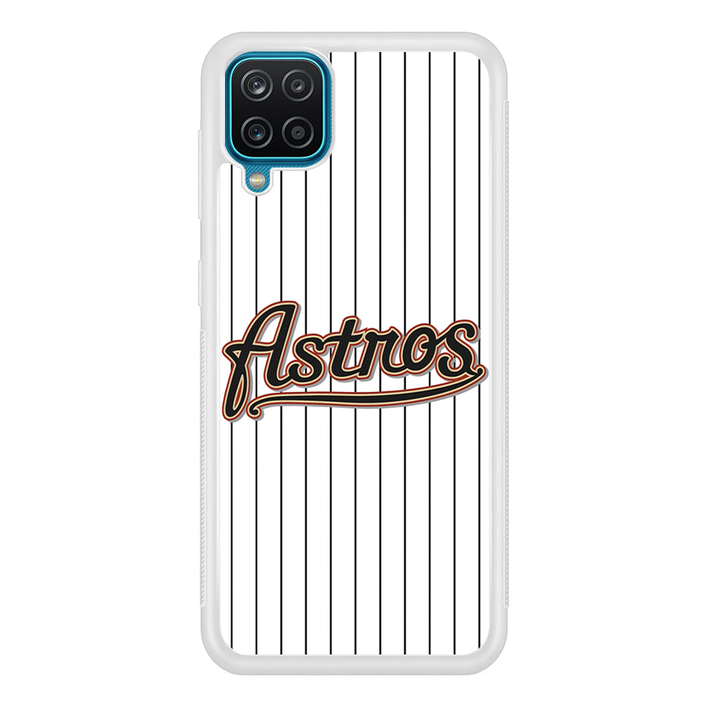 Baseball Houston Astros MLB 002 Samsung Galaxy A12 Case-Phone Case-Rubber White (2D Case)-Altracase