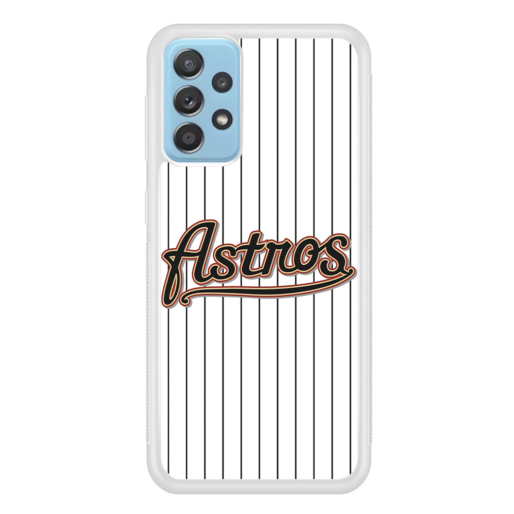 Baseball Houston Astros MLB 002 Samsung Galaxy A72 Case-Phone Case-Rubber White (2D Case)-Altracase
