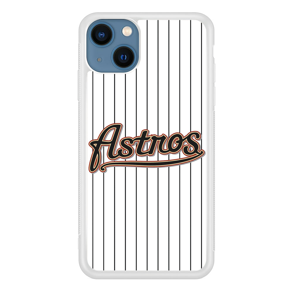 Baseball Houston Astros MLB 002 iPhone 14 Plus Case-Phone Case-Rubber White (2D Case)-Altracase