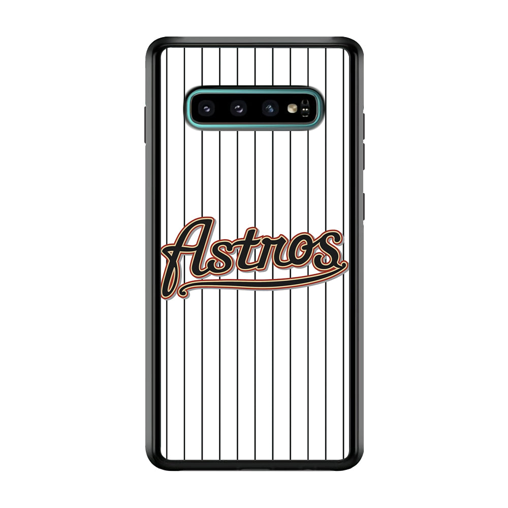 Baseball Houston Astros MLB 002 Samsung Galaxy S10 Plus Case-Phone Case-Rubber White (2D Case)-Altracase