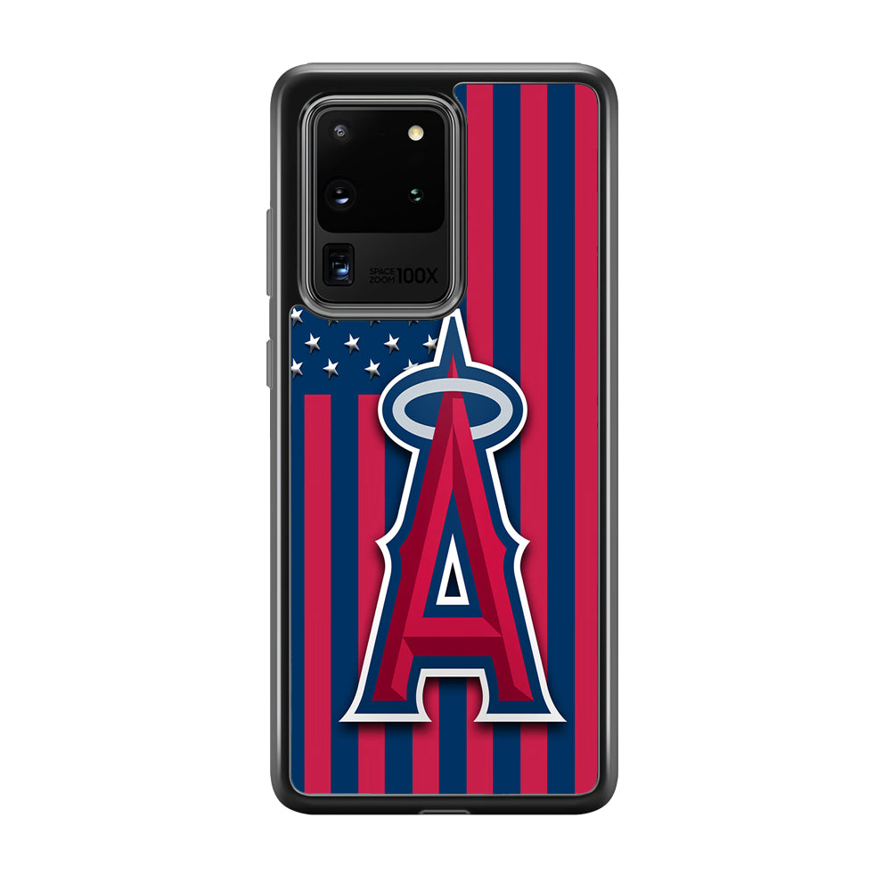 Baseball Los Angeles Angels MLB 001 Samsung Galaxy S20 Ultra Case-Phone Case-Rubber Black (2D Case)-Altracase