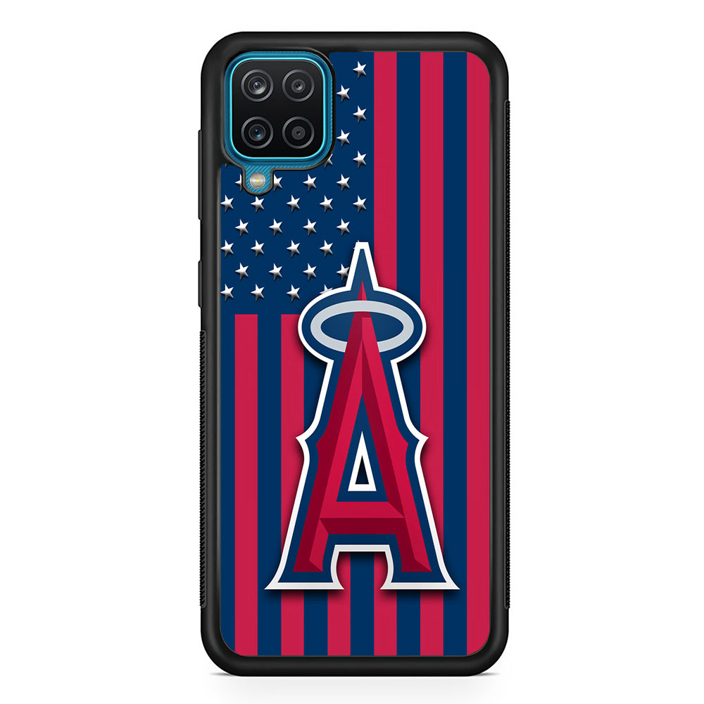 Baseball Los Angeles Angels MLB 001 Samsung Galaxy A12 Case-Phone Case-Rubber Black (2D Case)-Altracase