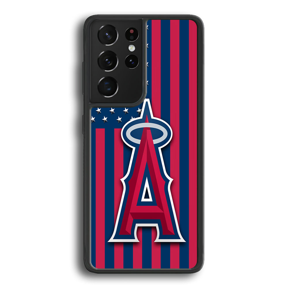 Baseball Los Angeles Angels MLB 001 Samsung Galaxy S24 Ultra Case-Phone Case-Rubber Black (2D Case)-Altracase