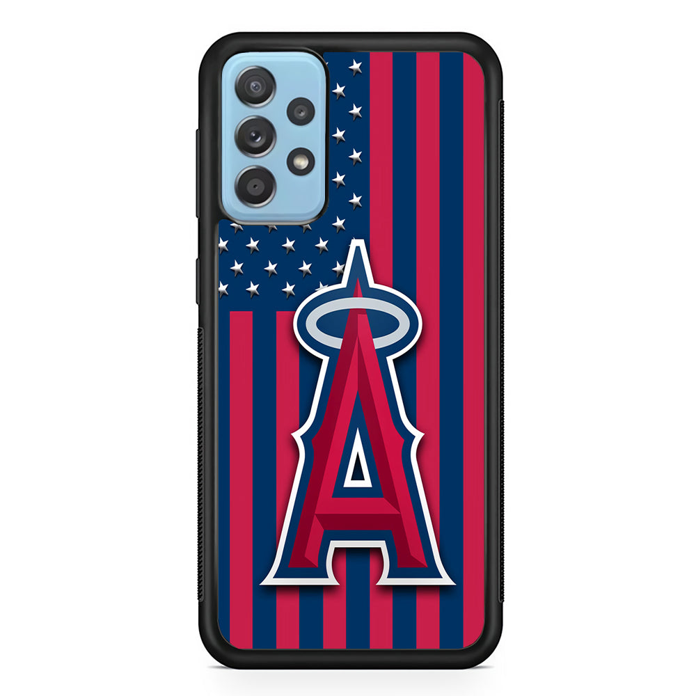 Baseball Los Angeles Angels MLB 001 Samsung Galaxy A72 Case-Phone Case-Rubber Black (2D Case)-Altracase