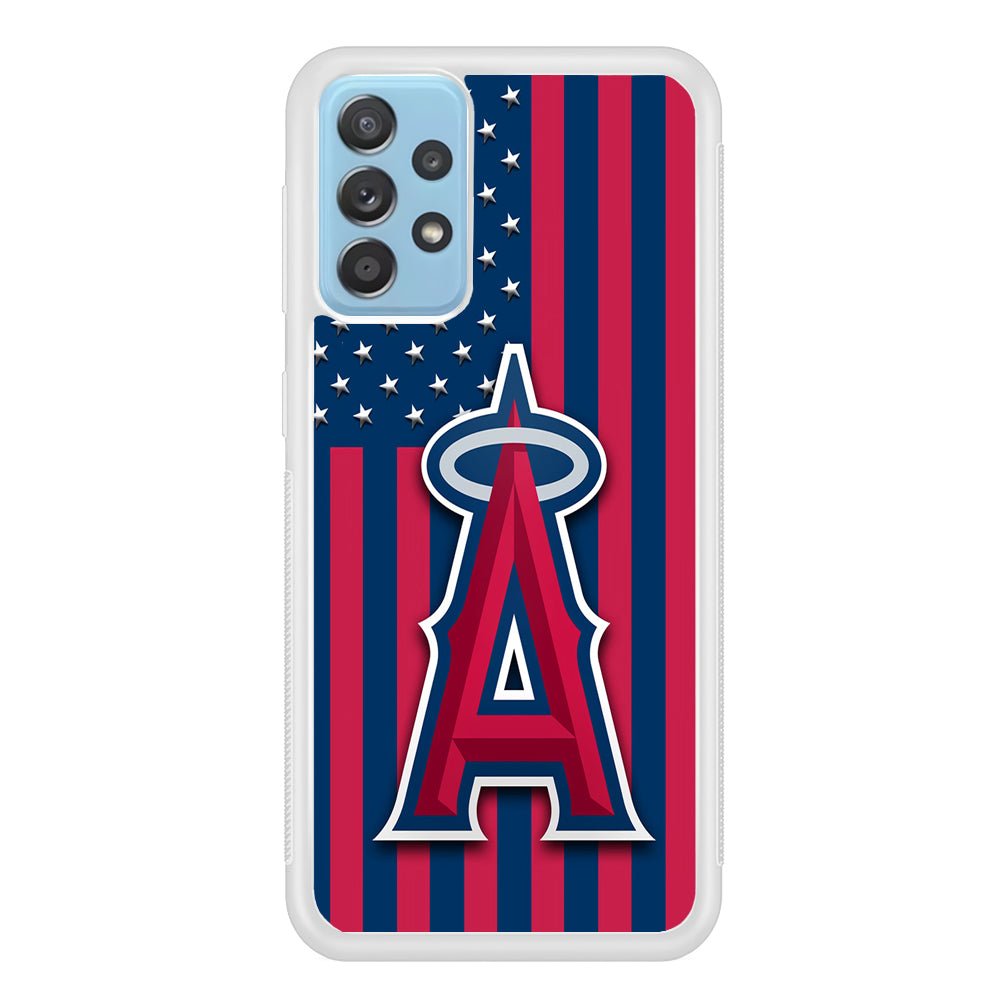 Baseball Los Angeles Angels MLB 001 Samsung Galaxy A72 Case-Phone Case-Rubber White (2D Case)-Altracase
