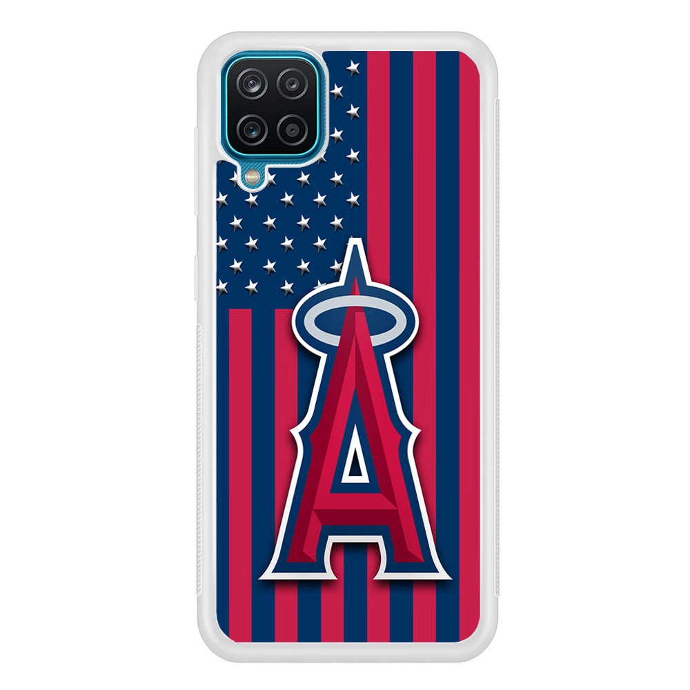Baseball Los Angeles Angels MLB 001 Samsung Galaxy A12 Case-Phone Case-Rubber White (2D Case)-Altracase