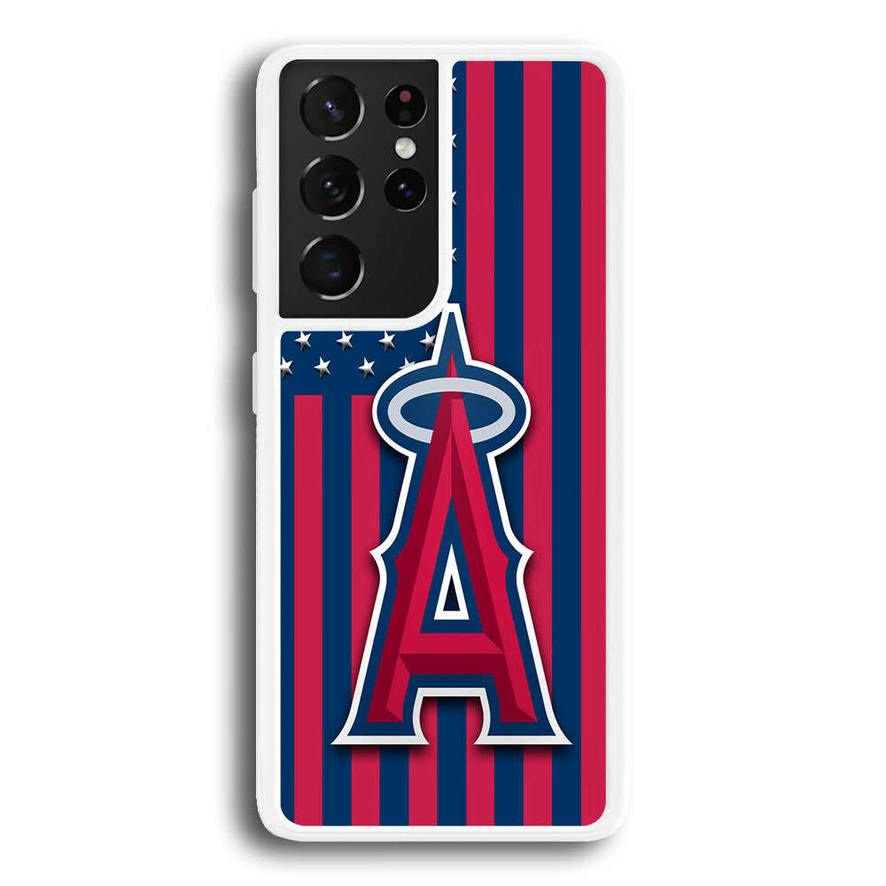 Baseball Los Angeles Angels MLB 001 Samsung Galaxy S24 Ultra Case-Phone Case-Rubber White (2D Case)-Altracase