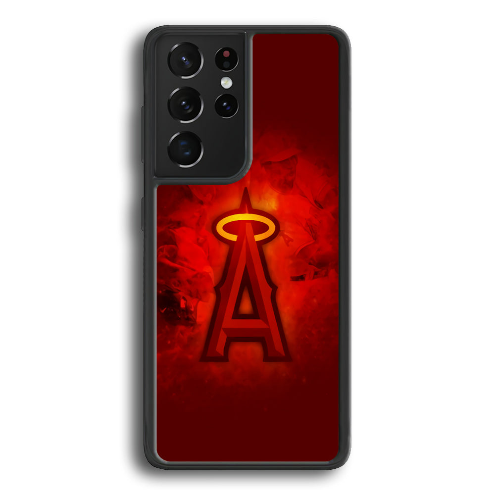 Baseball Los Angeles Angels MLB 002 Samsung Galaxy S21 Ultra Case-Phone Case-Rubber Black (2D Case)-Altracase