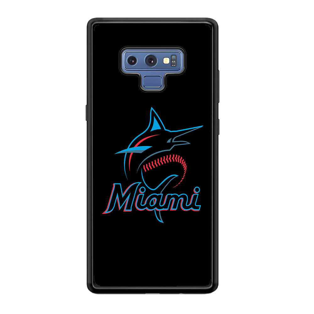 Baseball Miami Marlins MLB 001 Samsung Galaxy Note 9 Case-Phone Case-Rubber Black (2D Case)-Altracase