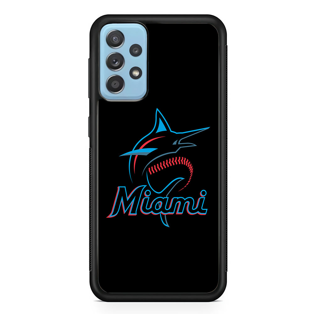 Baseball Miami Marlins MLB 001 Samsung Galaxy A72 Case-Phone Case-Rubber Black (2D Case)-Altracase