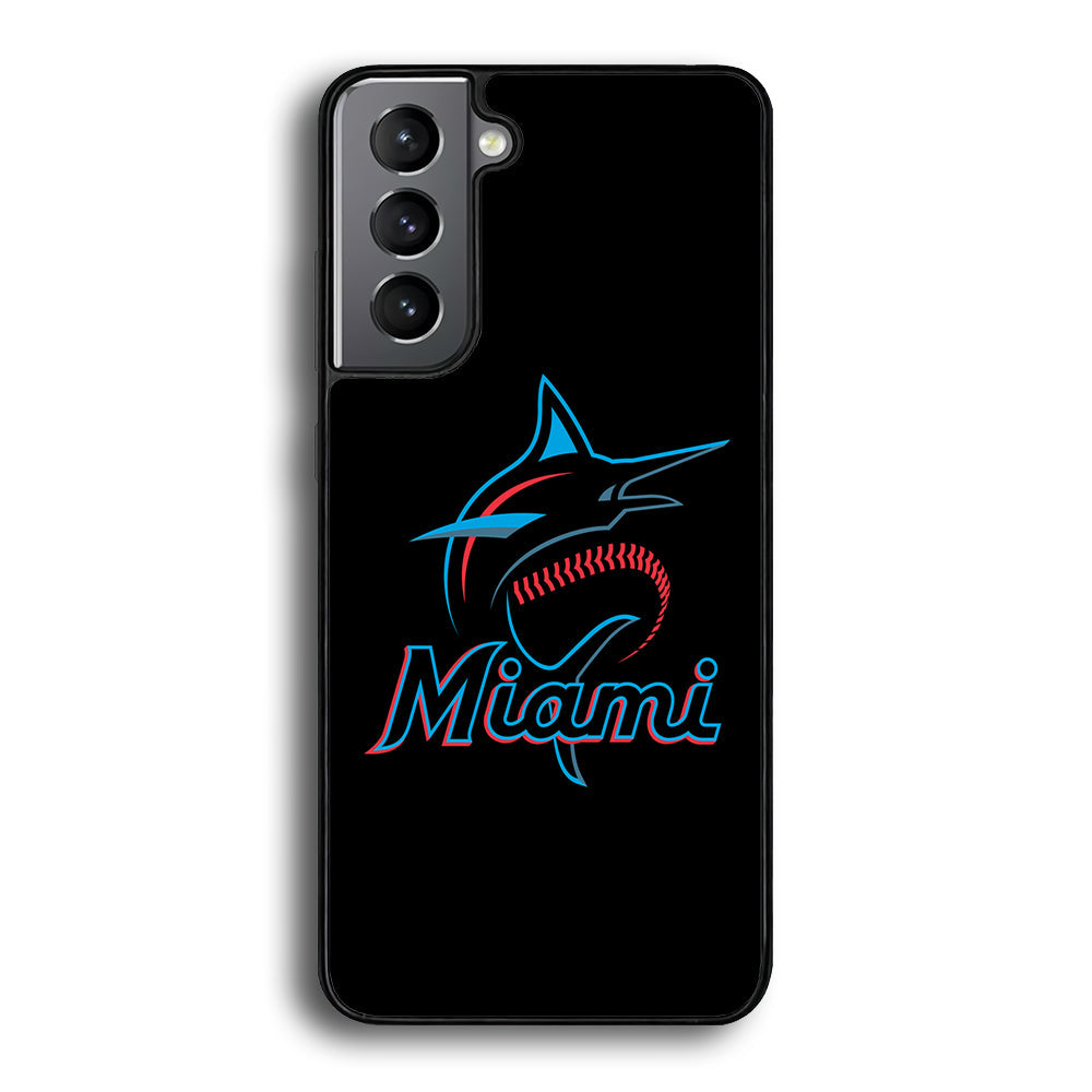 Baseball Miami Marlins MLB 001 Samsung Galaxy S25 Plus Case-Phone Case-Rubber Black (2D Case)-Altracase