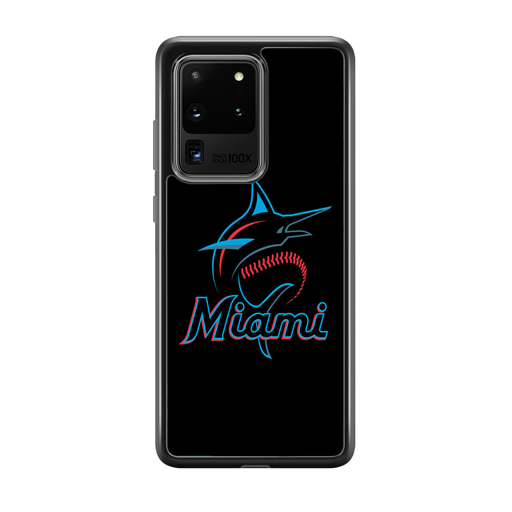 Baseball Miami Marlins MLB 001 Samsung Galaxy S20 Ultra Case-Phone Case-Rubber Black (2D Case)-Altracase