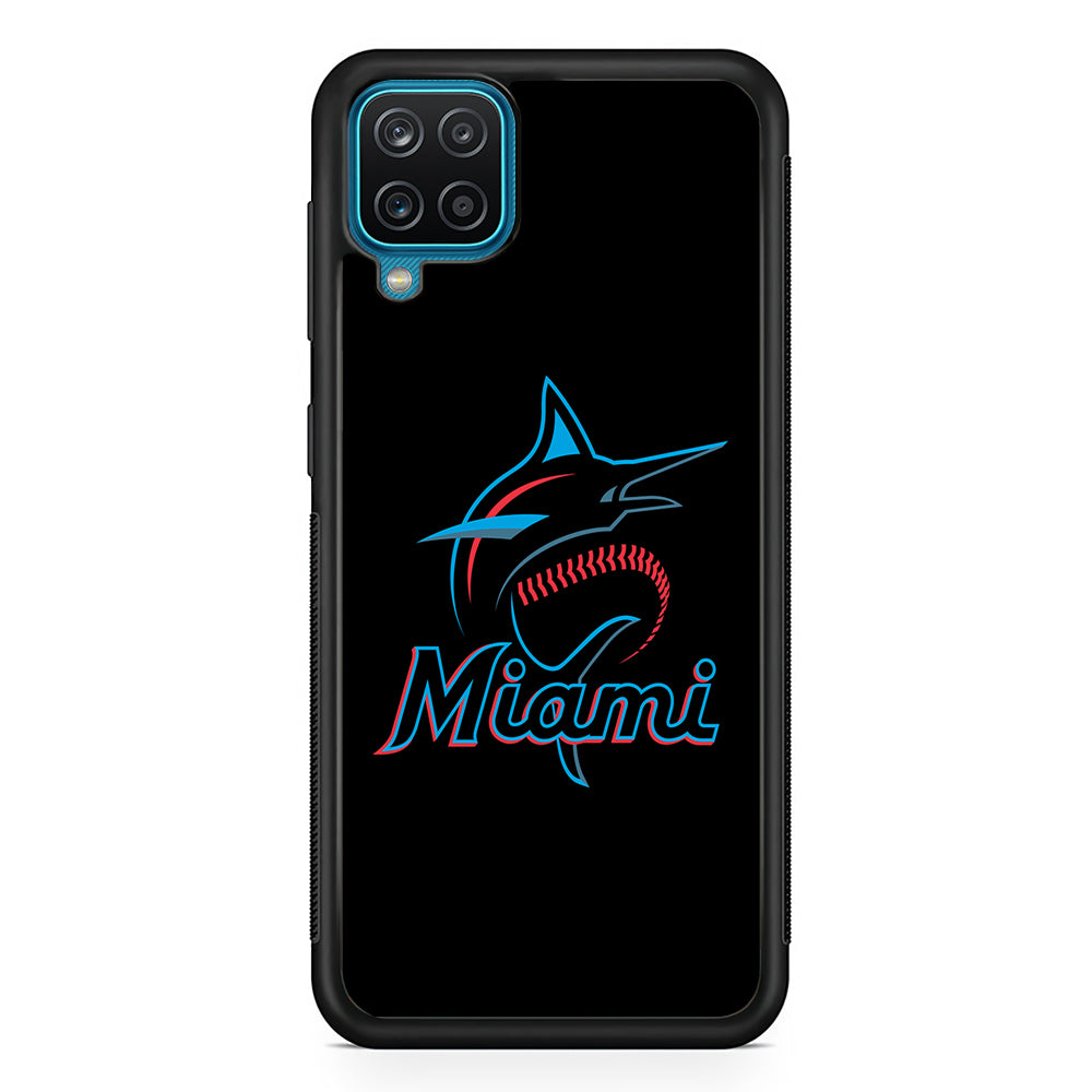 Baseball Miami Marlins MLB 001 Samsung Galaxy A12 Case-Phone Case-Rubber Black (2D Case)-Altracase