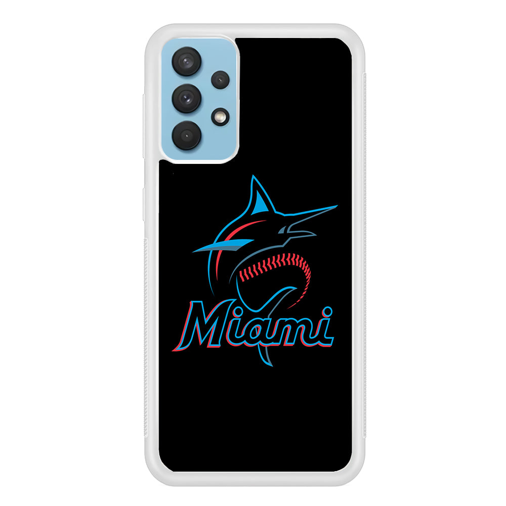 Baseball Miami Marlins MLB 001 Samsung Galaxy A32 Case-Phone Case-Rubber White (2D Case)-Altracase