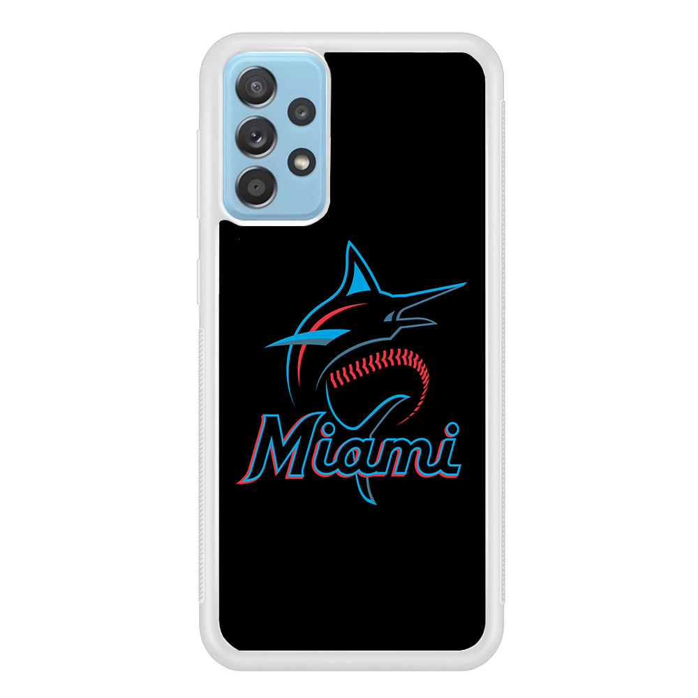 Baseball Miami Marlins MLB 001 Samsung Galaxy A72 Case-Phone Case-Rubber White (2D Case)-Altracase