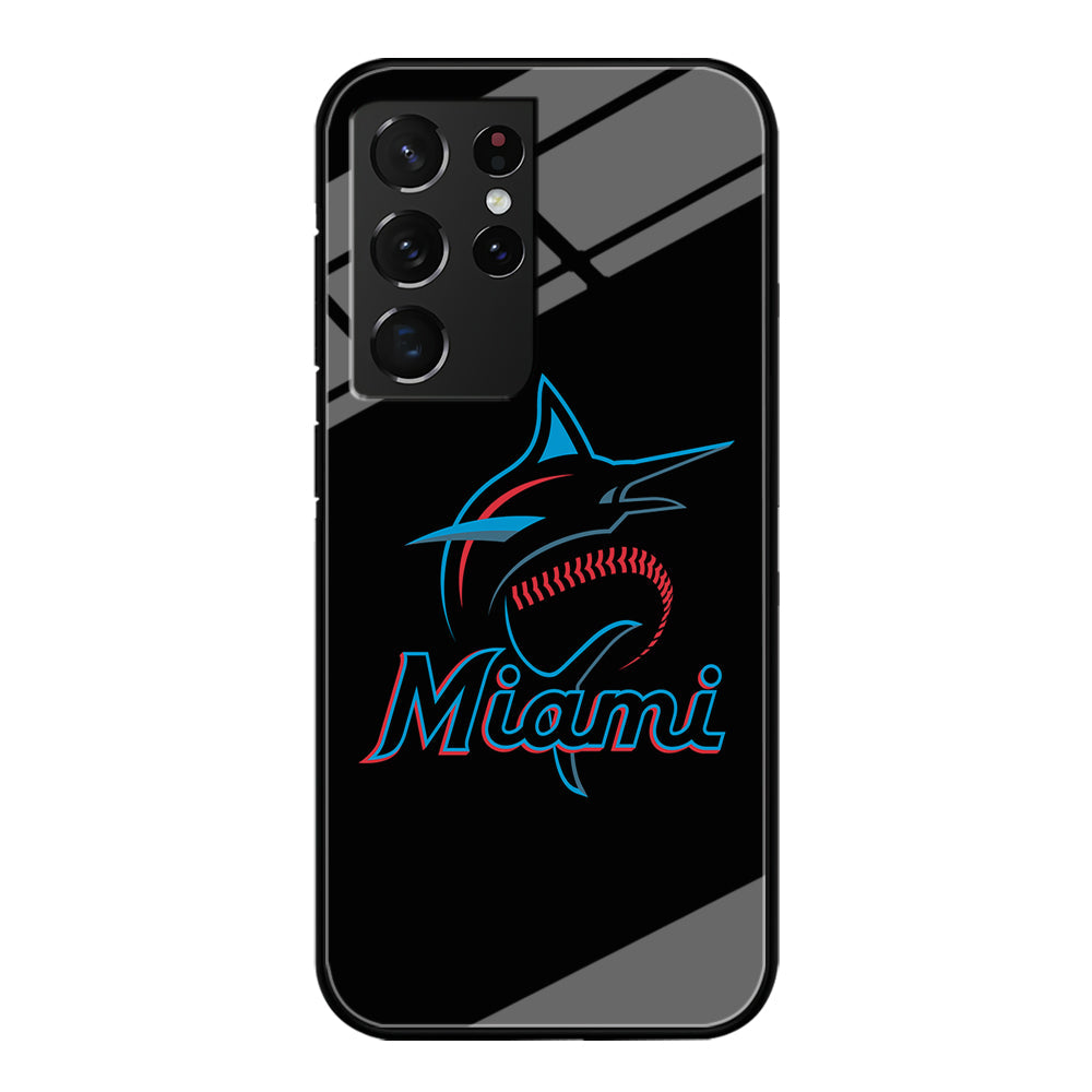 Baseball Miami Marlins MLB 001 Samsung Galaxy S22 Ultra Case-Phone Case-Tempered Glass Case-Altracase