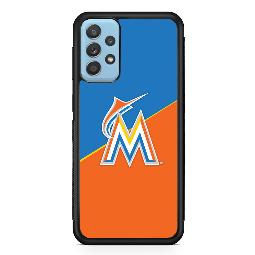 Baseball Miami Marlins MLB 002 Samsung Galaxy A72 Case-Phone Case-Rubber Black (2D Case)-Altracase