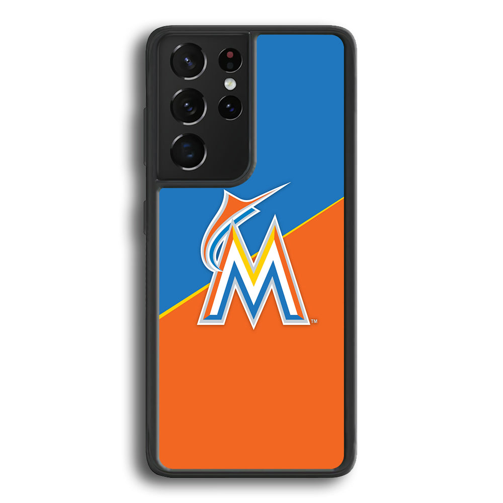 Baseball Miami Marlins MLB 002 Samsung Galaxy S21 Ultra Case-Phone Case-Rubber Black (2D Case)-Altracase