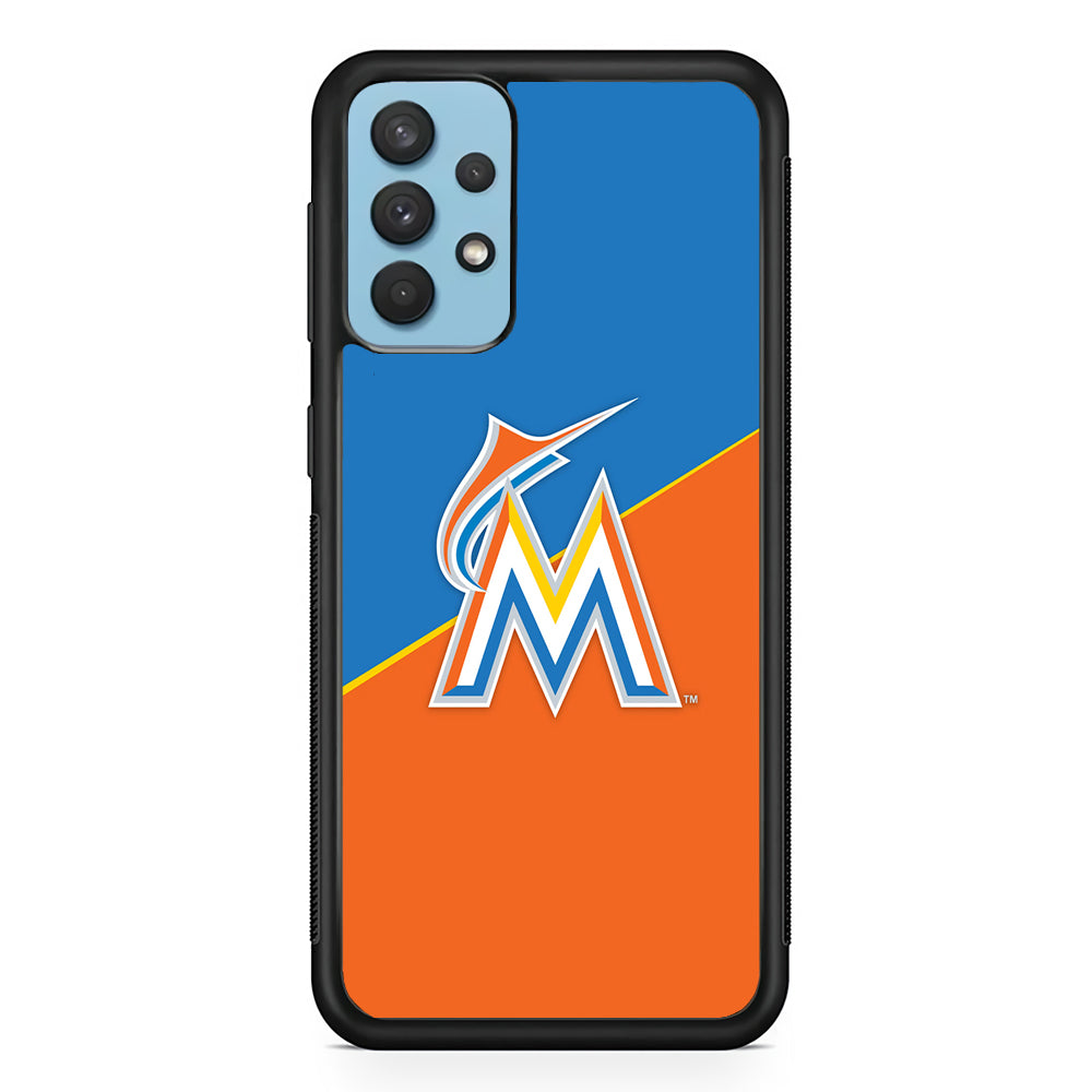 Baseball Miami Marlins MLB 002 Samsung Galaxy A32 Case-Phone Case-Rubber Black (2D Case)-Altracase
