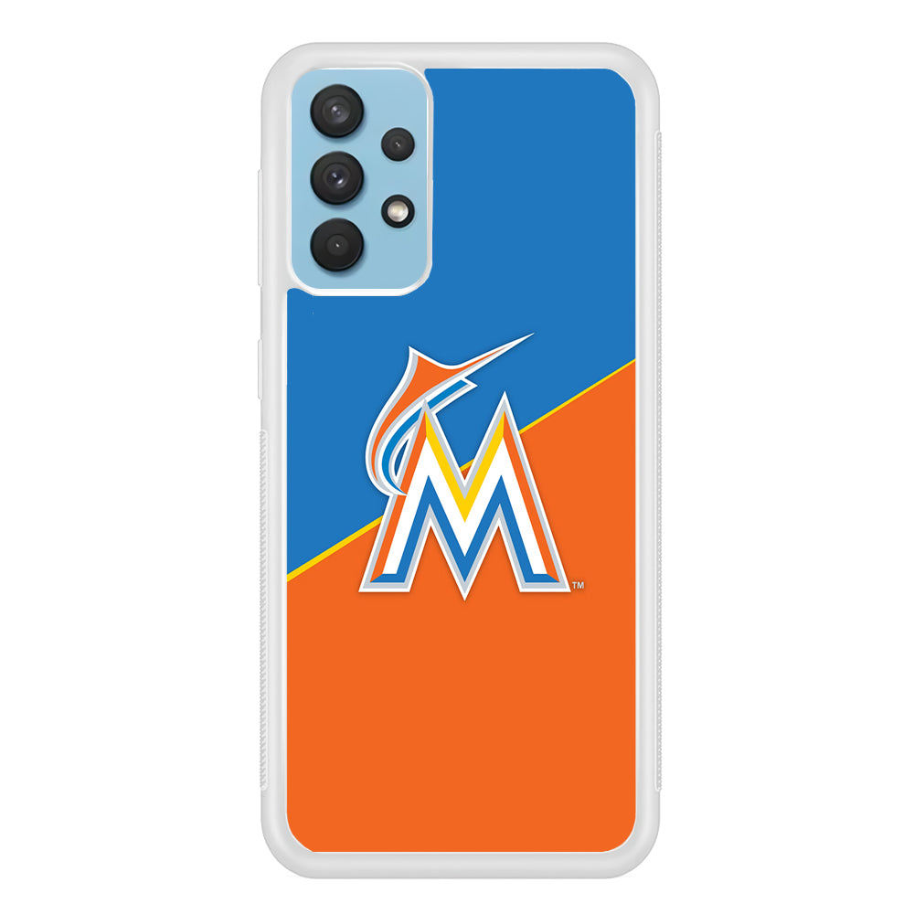 Baseball Miami Marlins MLB 002 Samsung Galaxy A32 Case-Phone Case-Rubber White (2D Case)-Altracase