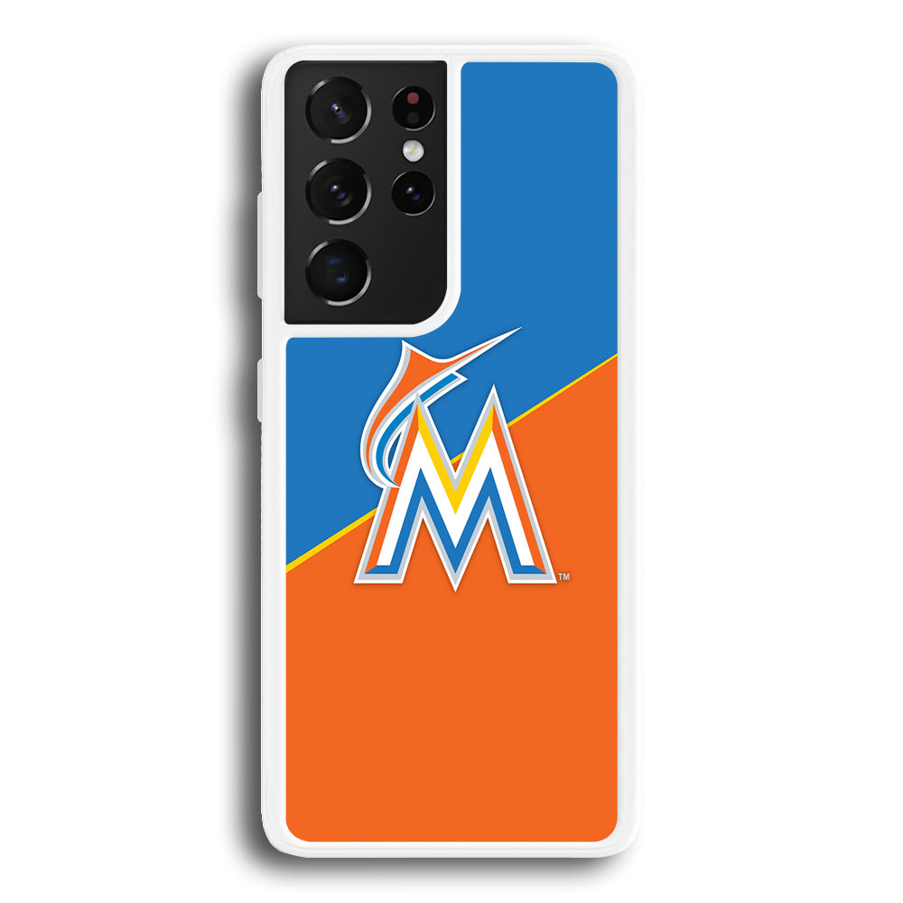 Baseball Miami Marlins MLB 002 Samsung Galaxy S23 Ultra Case-Phone Case-Rubber White (2D Case)-Altracase