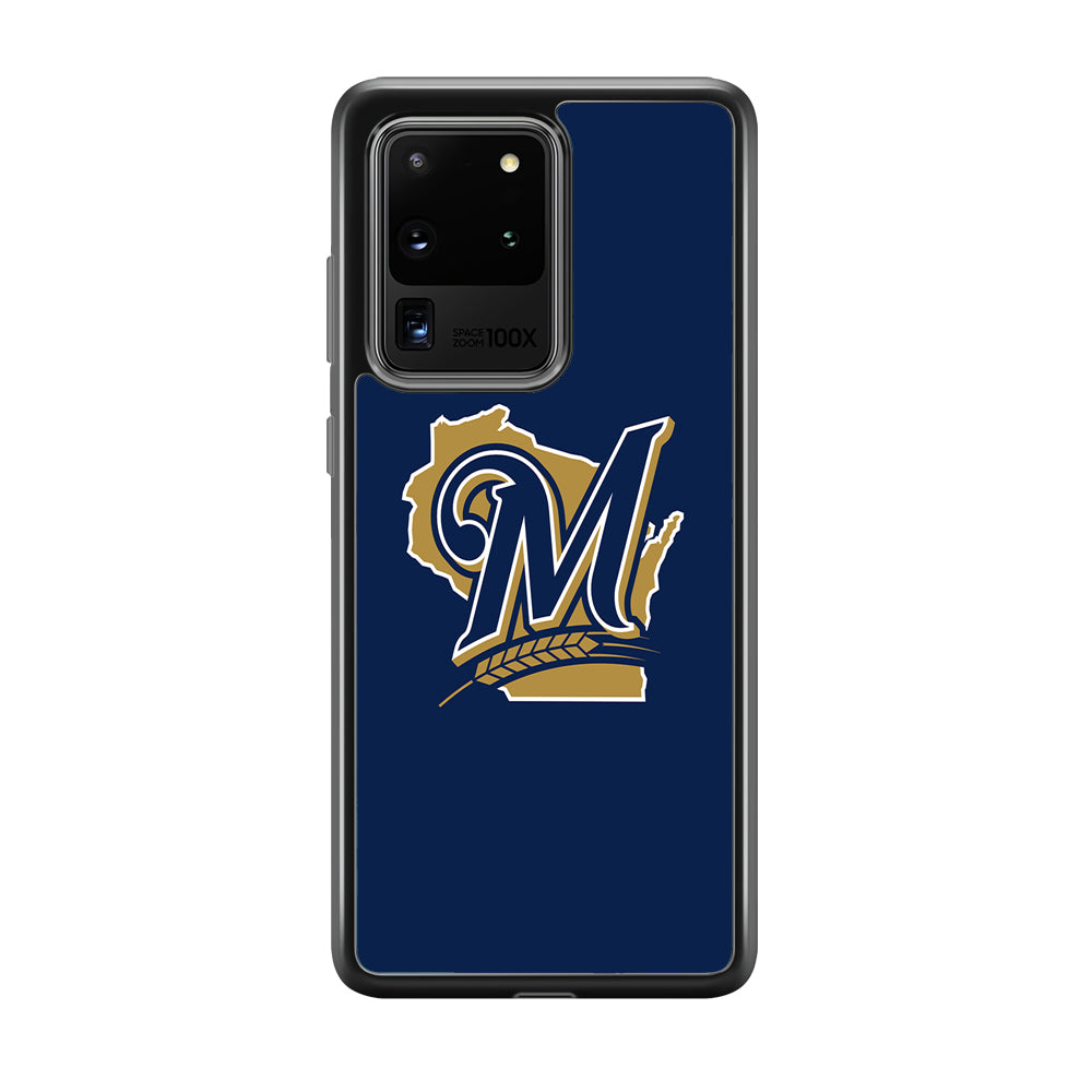 Baseball Milwaukee Brewers MLB 001 Samsung Galaxy S20 Ultra Case-Phone Case-Rubber Black (2D Case)-Altracase
