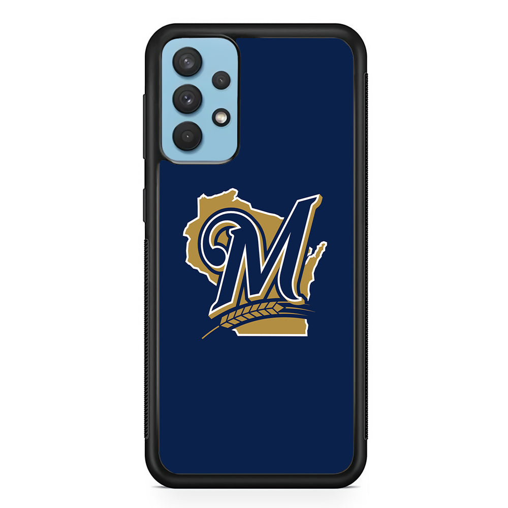 Baseball Milwaukee Brewers MLB 001 Samsung Galaxy A32 Case-Phone Case-Rubber Black (2D Case)-Altracase
