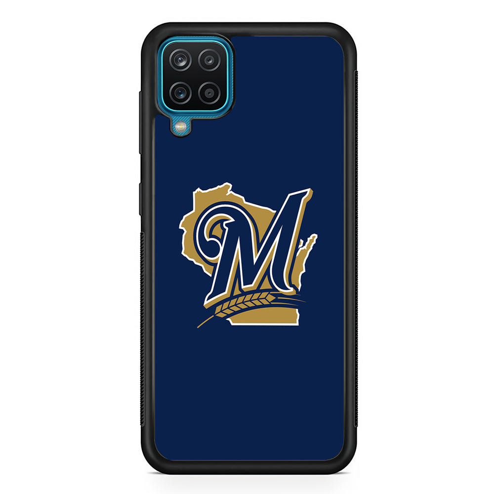 Baseball Milwaukee Brewers MLB 001 Samsung Galaxy A12 Case-Phone Case-Rubber Black (2D Case)-Altracase