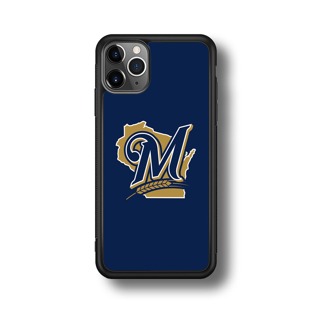 Baseball Milwaukee Brewers MLB 001 iPhone 11 Pro Case-Phone Case-Rubber Black (2D Case)-Altracase
