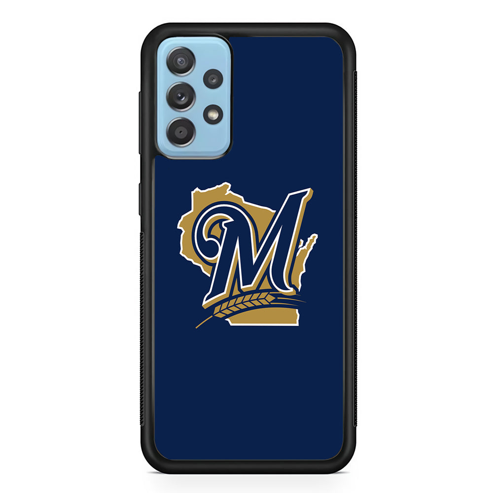 Baseball Milwaukee Brewers MLB 001 Samsung Galaxy A72 Case-Phone Case-Rubber Black (2D Case)-Altracase