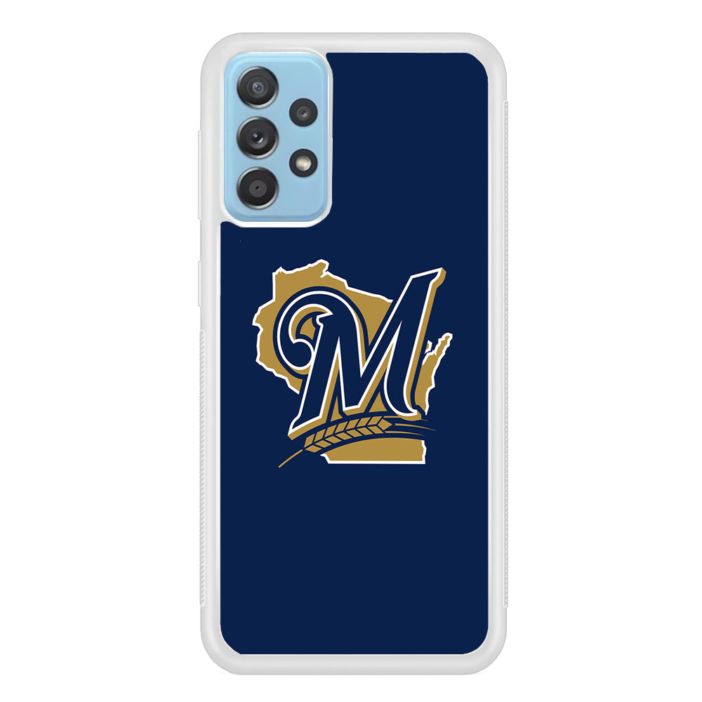 Baseball Milwaukee Brewers MLB 001 Samsung Galaxy A72 Case-Phone Case-Rubber White (2D Case)-Altracase