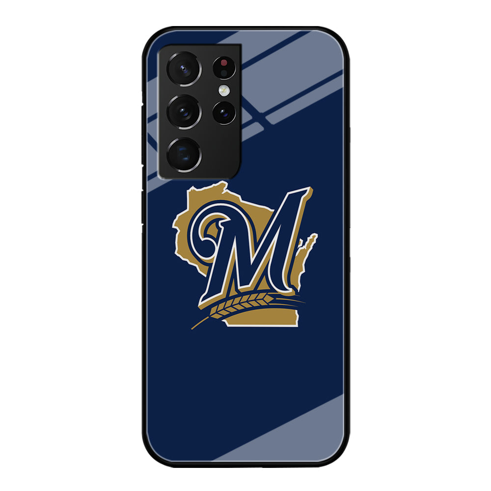 Baseball Milwaukee Brewers MLB 001 Samsung Galaxy S23 Ultra Case-Phone Case-Tempered Glass Case-Altracase