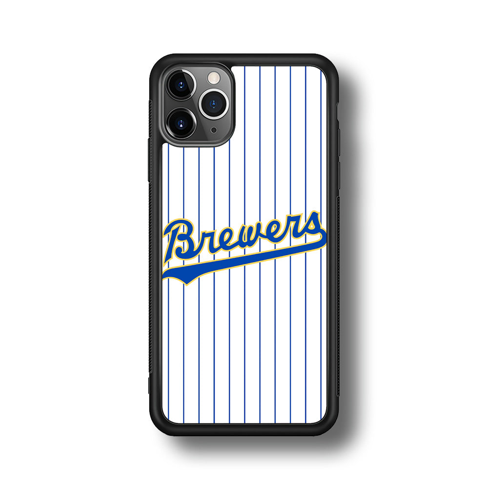 Baseball Milwaukee Brewers MLB 002 iPhone 11 Pro Case-Phone Case-Rubber Black (2D Case)-Altracase
