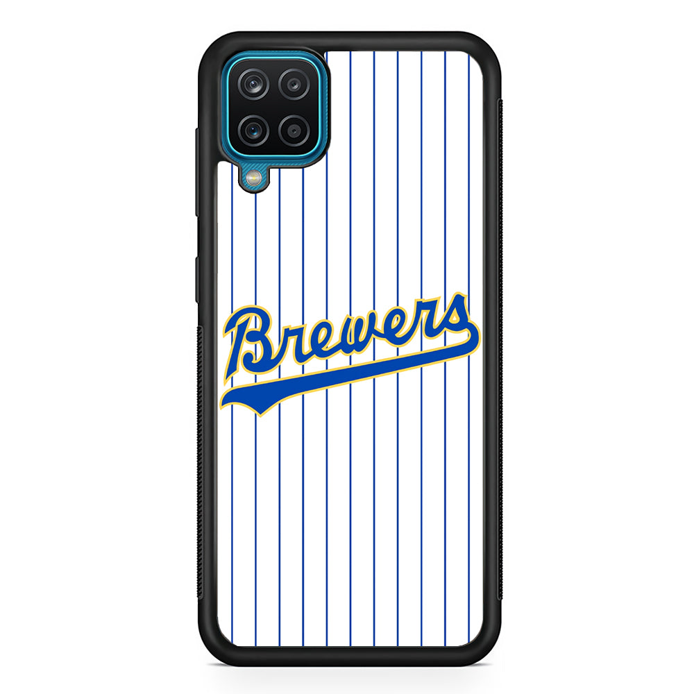 Baseball Milwaukee Brewers MLB 002 Samsung Galaxy A12 Case-Phone Case-Rubber Black (2D Case)-Altracase