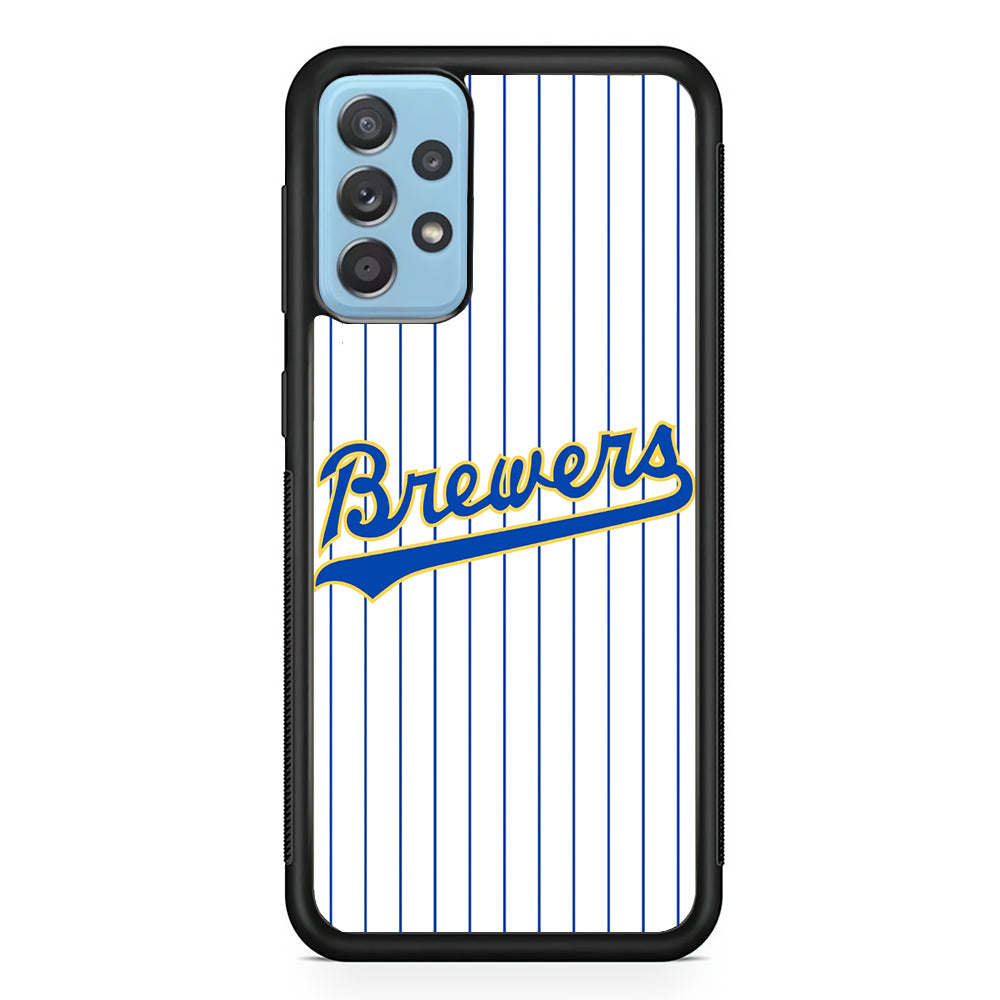 Baseball Milwaukee Brewers MLB 002 Samsung Galaxy A72 Case-Phone Case-Rubber Black (2D Case)-Altracase