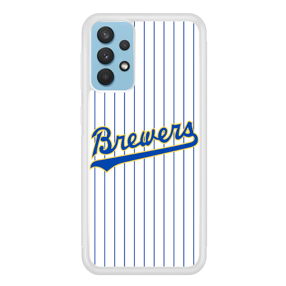 Baseball Milwaukee Brewers MLB 002 Samsung Galaxy A32 Case-Phone Case-Rubber White (2D Case)-Altracase