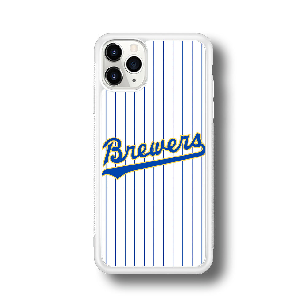 Baseball Milwaukee Brewers MLB 002 iPhone 11 Pro Case-Phone Case-Rubber White (2D Case)-Altracase
