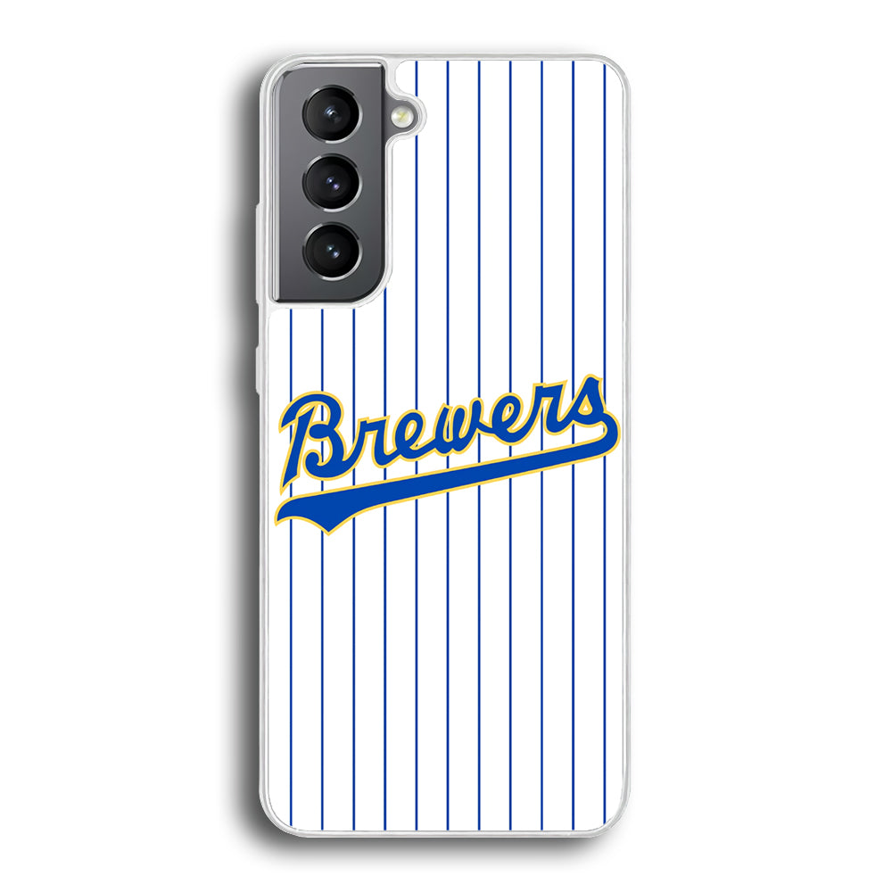 Baseball Milwaukee Brewers MLB 002 Samsung Galaxy S21 Plus Case-Phone Case-Rubber White (2D Case)-Altracase