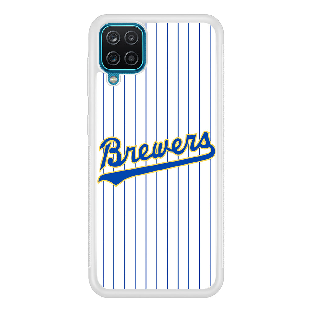 Baseball Milwaukee Brewers MLB 002 Samsung Galaxy A12 Case-Phone Case-Rubber White (2D Case)-Altracase