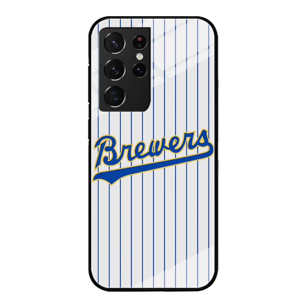 Baseball Milwaukee Brewers MLB 002 Samsung Galaxy S22 Ultra Case-Phone Case-Tempered Glass Case-Altracase