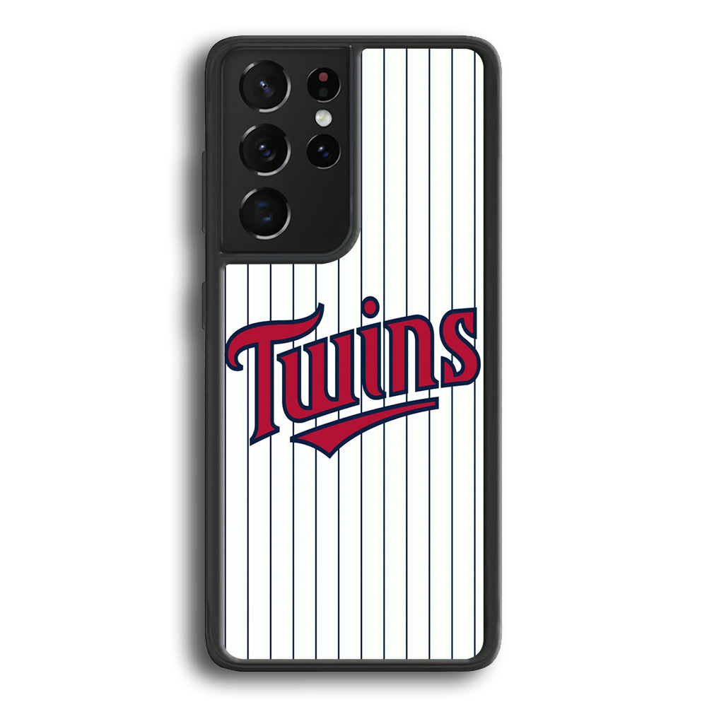Baseball Minnesota Twins MLB 002 Samsung Galaxy S21 Ultra Case-Phone Case-Rubber Black (2D Case)-Altracase
