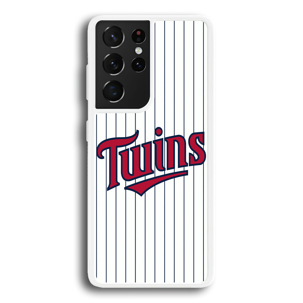 Baseball Minnesota Twins MLB 002 Samsung Galaxy S24 Ultra Case-Phone Case-Rubber White (2D Case)-Altracase