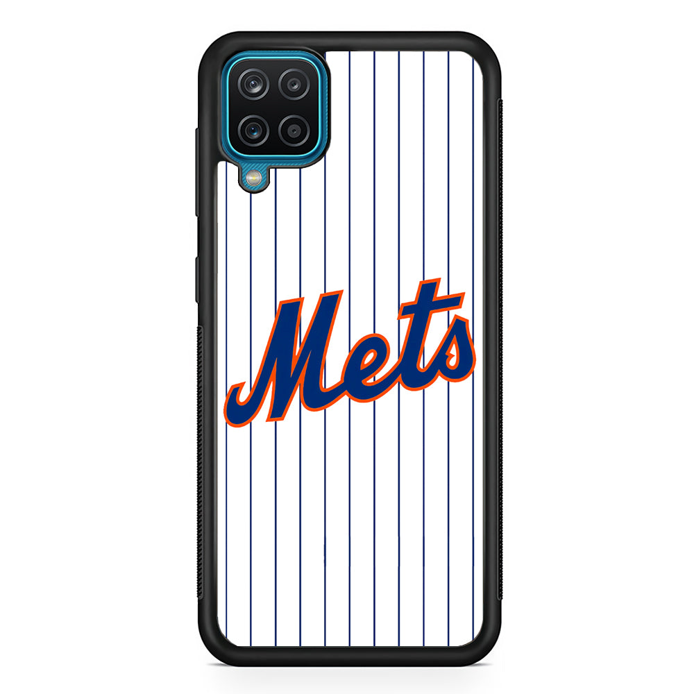 Baseball New York Mets MLB 001 Samsung Galaxy A12 Case-Phone Case-Rubber Black (2D Case)-Altracase