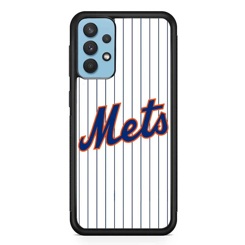 Baseball New York Mets MLB 001 Samsung Galaxy A32 Case-Phone Case-Rubber Black (2D Case)-Altracase