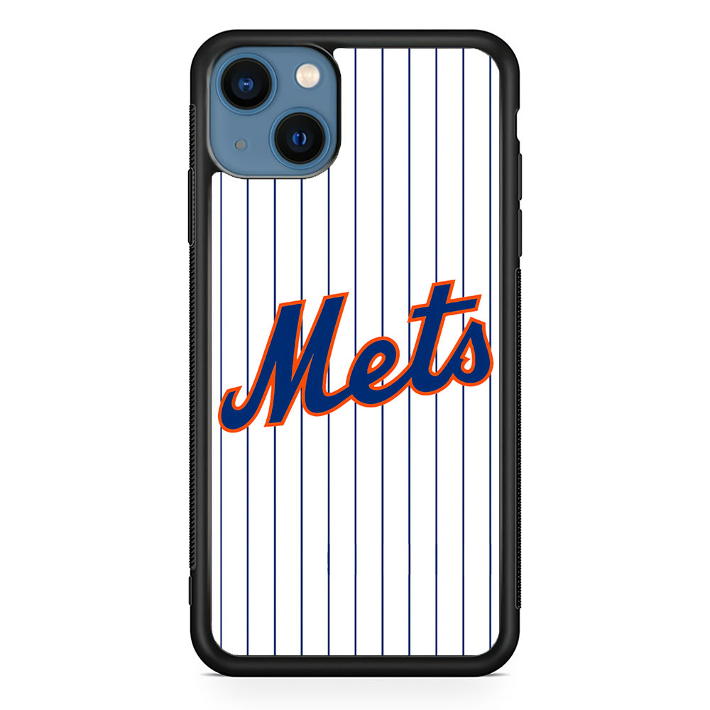 Baseball New York Mets MLB 001 iPhone 15 Plus Case-Phone Case-Rubber Black (2D Case)-Altracase