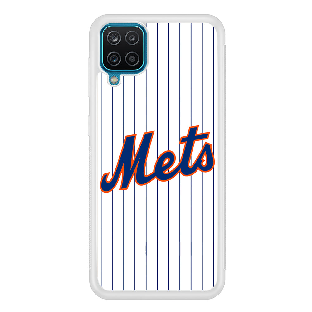 Baseball New York Mets MLB 001 Samsung Galaxy A12 Case-Phone Case-Rubber White (2D Case)-Altracase