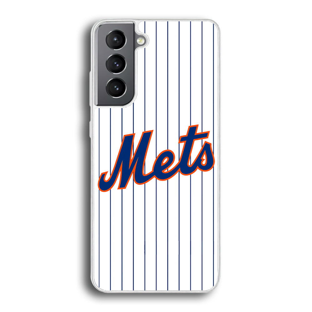 Baseball New York Mets MLB 001 Samsung Galaxy S21 Plus Case-Phone Case-Rubber White (2D Case)-Altracase